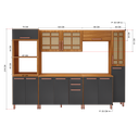 Ver imagem 2 de COZINHA COMPLETA PREDILLETA ALINE MODULADA 6 PECAS 305 CM 13 PORTAS 2 GAVETAS COM TAMPO FREIJO CHUMB