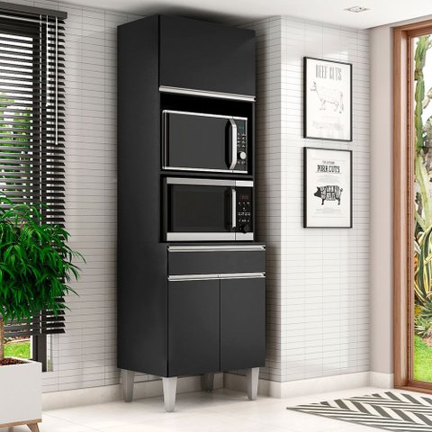 Paneleiro Torre Quente Andreia Ajl Móveis - Preto