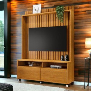 Estante Home para Tvs 50" Estilos Naturalle Ripado Carmolar
