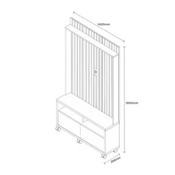 Estante Home para Tvs 50" Estilos Naturalle Ripado Carmolar - 4