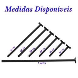 Suporte Refletor Base Reta Braço 20 Cm Preto - 2