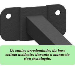 Suporte Refletor Base Reta Braço 20 Cm Preto - 4