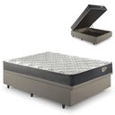 Ver imagem 1 de Base Box Baú 138x188 Linho com Colchão Adapto Molas Ensacadas Ecoflex
