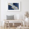 Quadro Abstrato Azul Marinho com Dourado - 60x48cm:madeira Preta - 2