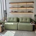 Ver imagem 1 de Sofá Modular Cielo 240cm Recepção Loja Sala de Estar Bouclê Verde - Montanari's Decor