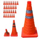 Ver imagem 4 de Cone Retratil Kit 28 Uni Flexivel Sinalizaçao Estrada Dobravel Alerta Obra Rodovia Segurança Emergen