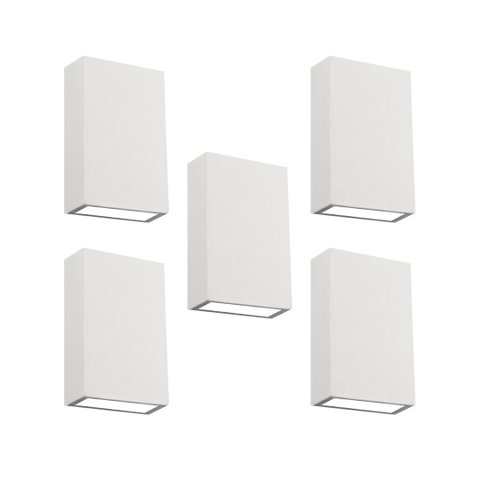 Kit 5 Luminárias Arandela Box 9 Fachos Ip65 4W 3000K Branco
