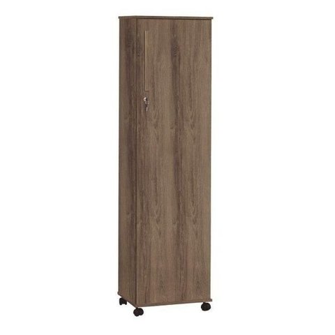 Multiuso Sapateira 01 Porta + Chave Teca Fosco Pés Rodízios Trinobel