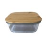 Pote de Vidro Retangular 1,15l com Tampa Hermética de Bambu - 4