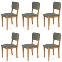 Ver imagem 1 de Kit 6 Cadeiras de Jantar Madeira Maciça Estofadas Ella Cinza - Straub Web