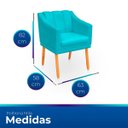 Ver imagem 7 de Kit com 2 Poltronas Cadeira para Sala Confortável e Moderna Mila Suede:azul Tiffany