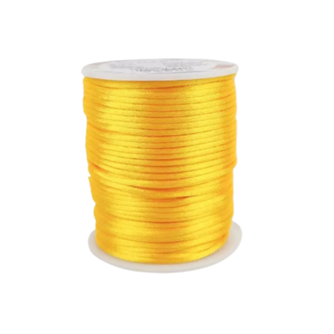 Cordão Acetinado Rabo de Rato 2mm Rolo com 50 M Dourado