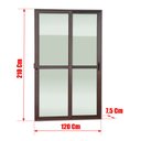 Ver imagem 4 de Porta Correr 2F.Móv.210 x 120 Elite c/Fechad.Tetra V.Liso Marrom Corten Brimak