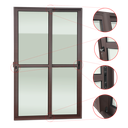 Ver imagem 3 de Porta Correr 2F.Móv.210 x 120 Elite c/Fechad.Tetra V.Liso Marrom Corten Brimak