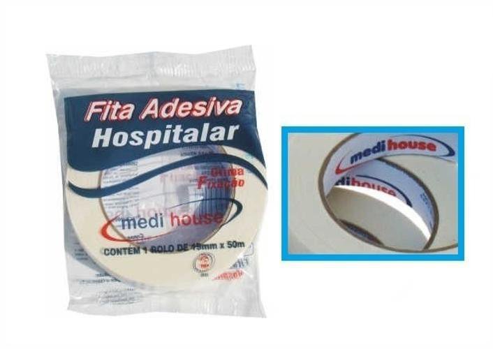Kit 24 Rolos Fita Adesiva Crepe Curativo 19X50Mts Branca - 5