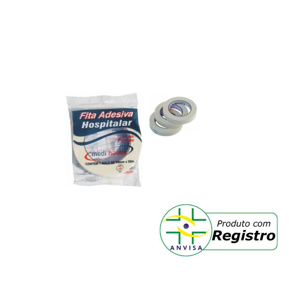 Kit 24 Rolos Fita Adesiva Crepe Curativo 19X50Mts Branca - 3