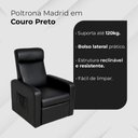Ver imagem 2 de Poltrona do Papai Madrid em Couro Decorativa Moderna Reclinável para Sala Preto