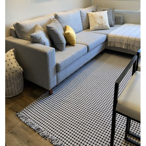 Tapete Boho Andaraí Off White/Preto 140x250cm