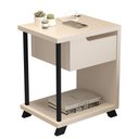 Ver imagem 3 de Mesa de Cabeceira com Usb Integrada, 1 Gaveta, Estrutura em Mdp 25mm e Pés em Madeira Maciça