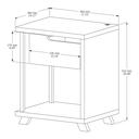 Ver imagem 4 de Mesa de Cabeceira com Usb Integrada, 1 Gaveta, Estrutura em Mdp 25mm e Pés em Madeira Maciça