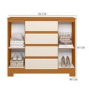 Ver imagem 7 de Guarda Roupa Casal Atena 6 Portas de Bater com Espelho e Cômoda Sapateira MDP Cinamomo Off White