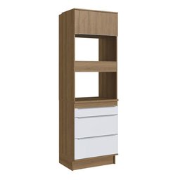 Módulo para Forno e Micro-ondas Cozinha Paola 68cm 02 portas 02 gavetas com rodapés PA8512R Delmarco - 3