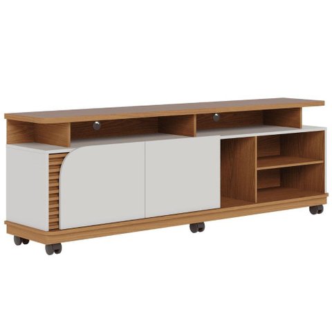 Rack Tvs 75 e 1 Prateleira Florença Freijó Off White Matte
