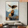 Quadro Decorativo Águia e o Leão na Montanha Sala Quarto Casa Escritório - 1