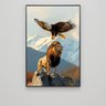 Quadro Decorativo Águia e o Leão na Montanha Sala Quarto Casa Escritório - 3