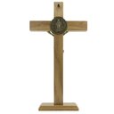 Ver imagem 6 de Crucifixo Cruz de Mesa e Parede Medalha de São Bento Madeira 34 Cm Canção Nova 04.06456