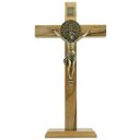 Ver imagem 3 de Crucifixo Cruz de Mesa e Parede Medalha de São Bento Madeira 34 Cm Canção Nova 04.06456
