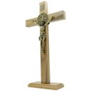 Ver imagem 5 de Crucifixo Cruz de Mesa e Parede Medalha de São Bento Madeira 34 Cm Canção Nova 04.06456