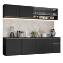 Ver imagem 2 de Armário de Cozinha Completa 260 cm Suspenso Preto Nice Madesa 05