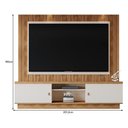 Ver imagem 4 de Estante Home Santos 201,2cm Pérola Metalizado/amêndoa para Tv até 70” - Mobler