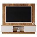 Ver imagem 1 de Estante Home Santos 201,2cm Pérola Metalizado/amêndoa para Tv até 70” - Mobler