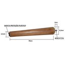 Ver imagem 2 de Kit de 4 Pé Palito 75cm Imbuia Marrom Escuro + Chapinha Reta Metal