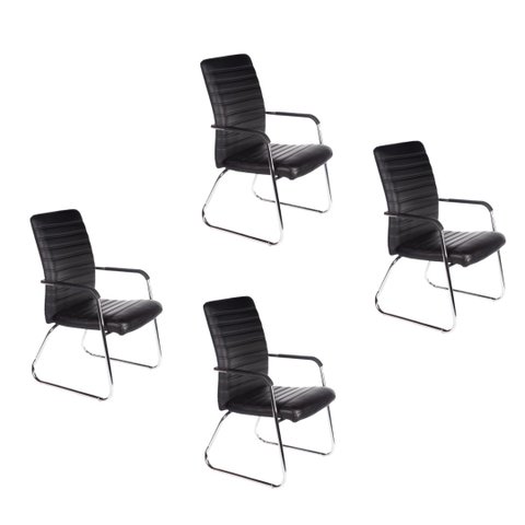 Kit 4 Cadeiras Escritório Fixa W-22 Store