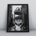 Ver imagem 1 de Quadro Decorativo Moldura Preta 30x40cm Mario World