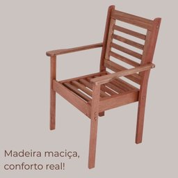 Conjunto Mesa Redonda 4 Cadeiras Empilháveis e 2 Espreguiçadeiras Madeira Maciça - 7