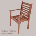 Ver imagem 7 de Conjunto Mesa Redonda 4 Cadeiras Empilháveis e 2 Espreguiçadeiras Madeira Maciça