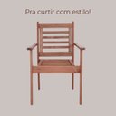Ver imagem 6 de Conjunto Mesa Redonda 4 Cadeiras Empilháveis e 2 Espreguiçadeiras Madeira Maciça Marrom