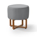 Ver imagem 1 de Puff Banqueta Base Ferro Moderno Tecido Veludo Pequim