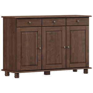 Aparador Buffet para Sala de Jantar 3 Portas 3 Gavetas Rústico Lazuli F06 Café - Lyam Decor