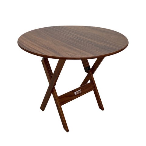 Mesa Dobrável de Madeira Redonda 90x90 Imbuia - Tarimatã