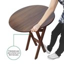 Ver imagem 4 de Mesa Dobrável de Madeira Redonda 90x90 Imbuia - Tarimatã