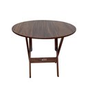 Ver imagem 2 de Mesa Dobrável de Madeira Redonda 90x90 Imbuia - Tarimatã