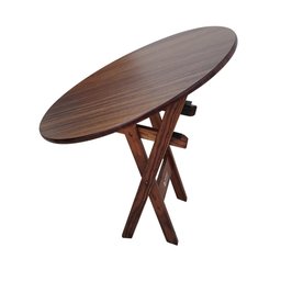 Mesa Dobrável de Madeira Redonda 90x90 Imbuia - Tarimatã - 3