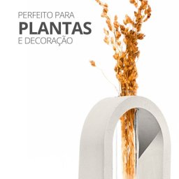 Vaso Decorativo Solitário Janela 16,5cm Artesanal em Cimento - Cinza - 3