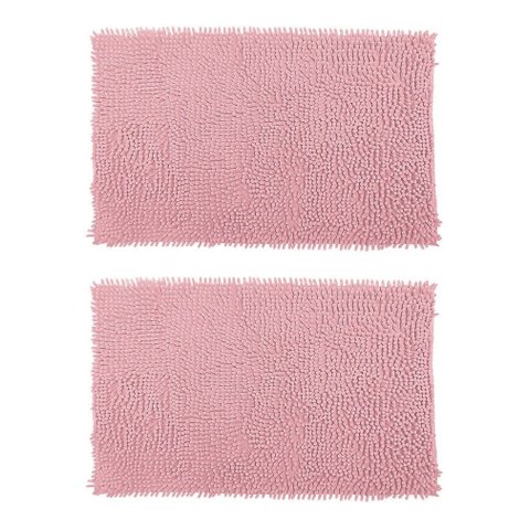 2 Tapete De Banheiro Bolinha 38x48 Antiderrapante Rozac Rosa
