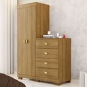 Ver imagem 1 de Cômoda para Quarto 2 Portas 4 Gavetas 120cm Tulsa V01 Nature - Lyam Decor